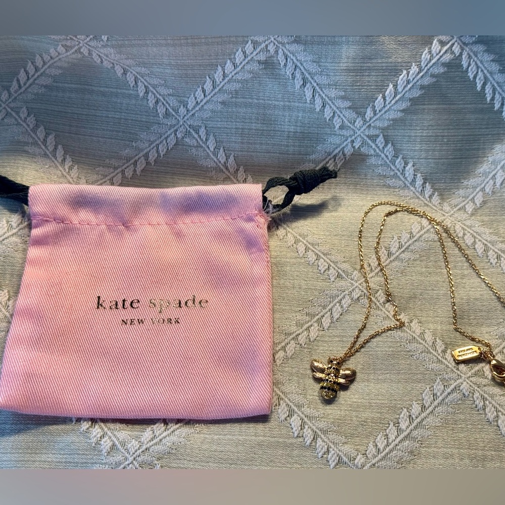 Kate Spade Gold and Crystal Bee Necklace